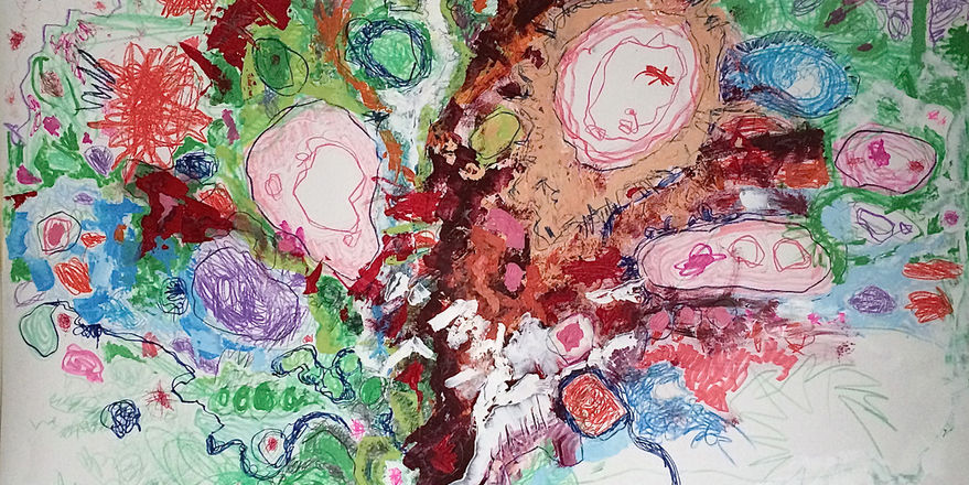 Close up of water color painting