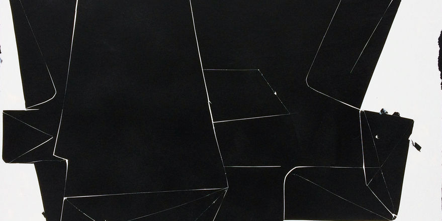 Black acrylic abstract painting