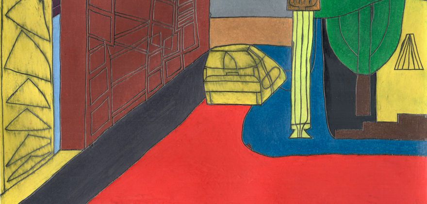 colorful drawing with pencil and colored pencil 