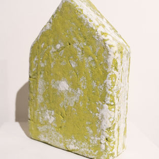 Gray and green pentagon stone.