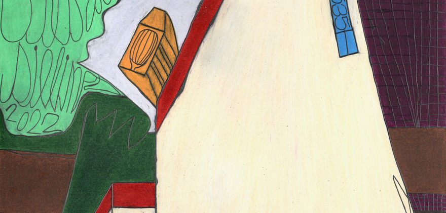 colorful drawing with pencil and colored pencil 
