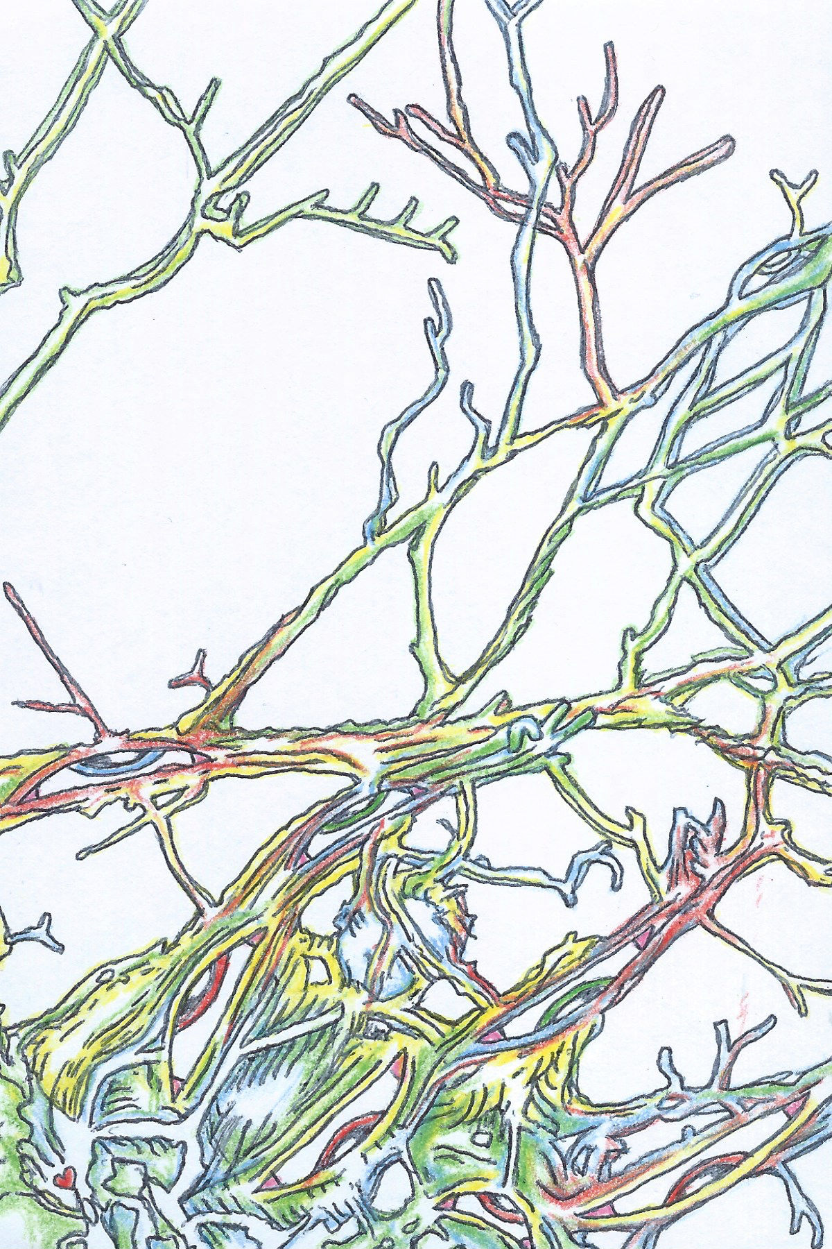 "Up, 1/4 (original animation frame)" by Dane Cree