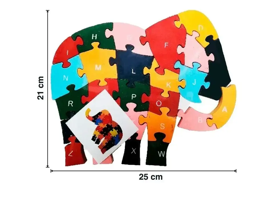 Medidas puzzle de madera de elefante