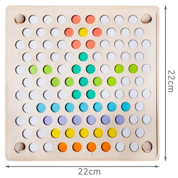 Miniatura: Dimensiones de Mosaico de cuentas de madera con herramientas Montessori