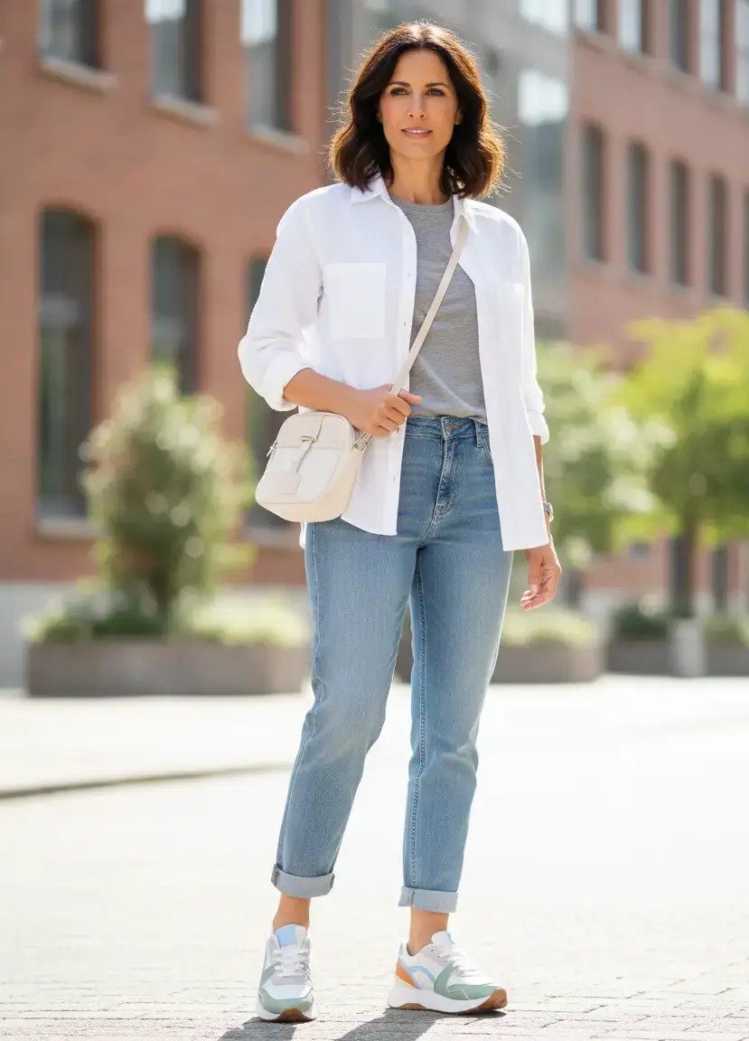 Miniatura: Zapatillas de mujer casual blancas
