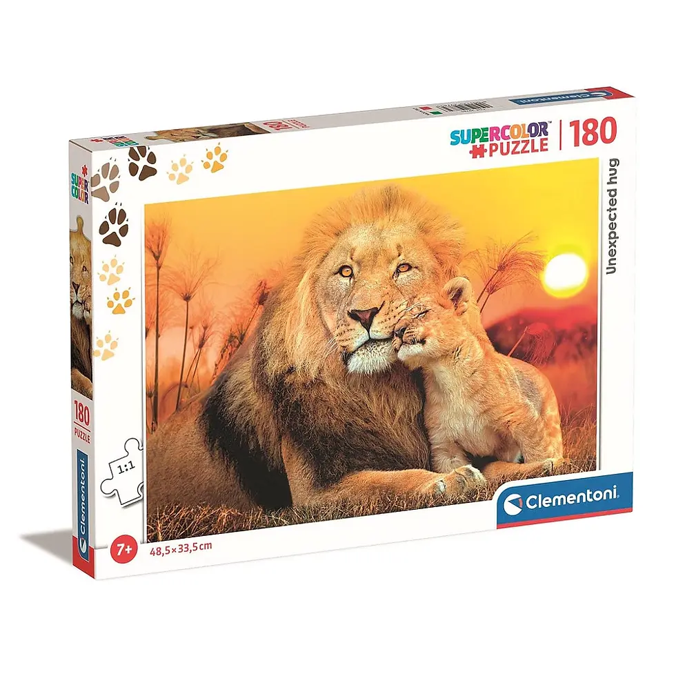 Caja puzzle leones y puesta de sol