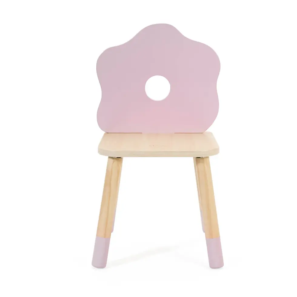 Miniatura: Vista frontal de silla de madera para niños