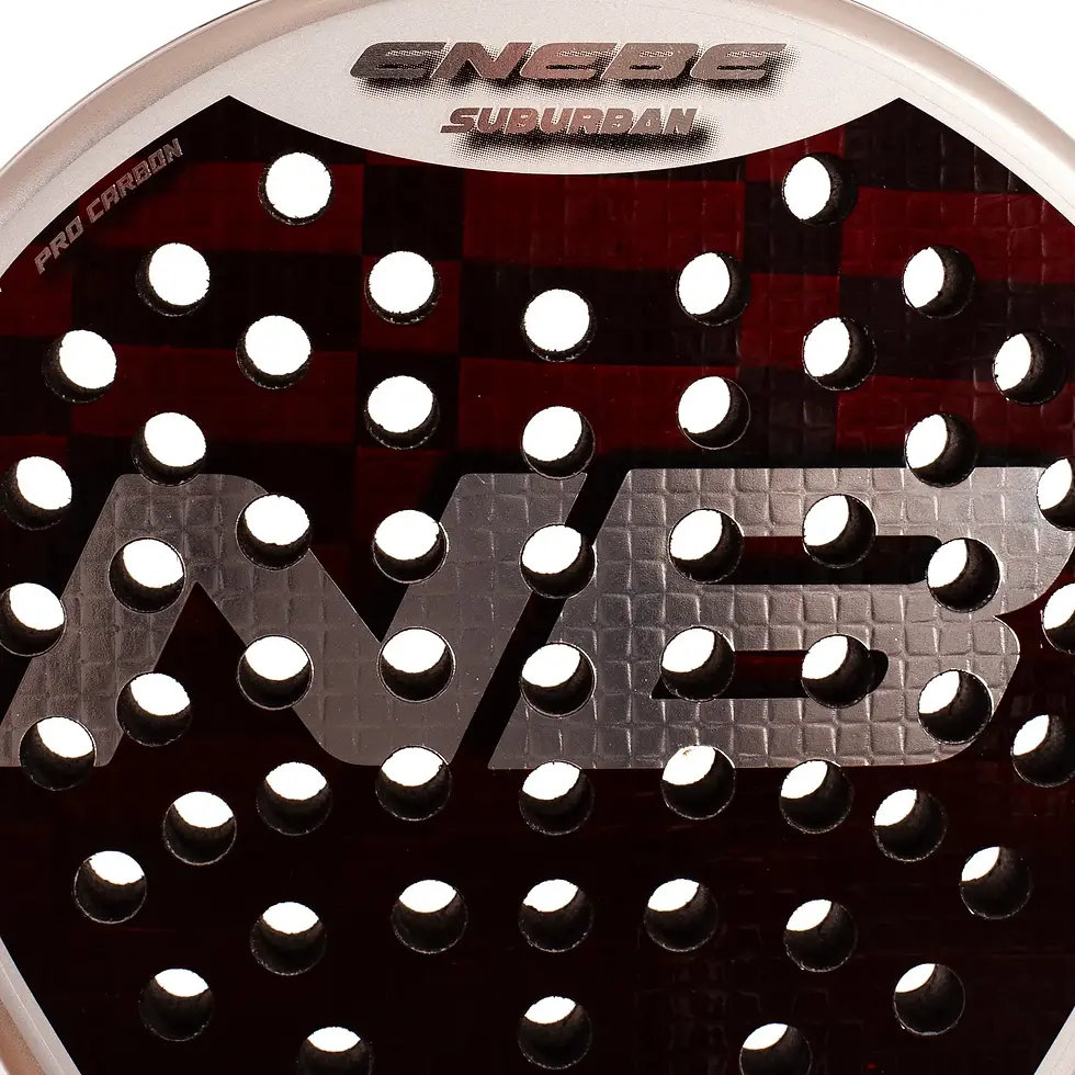 Thumbnail: Vista cercana pala de pádel Enebe Suburban Red 12K
