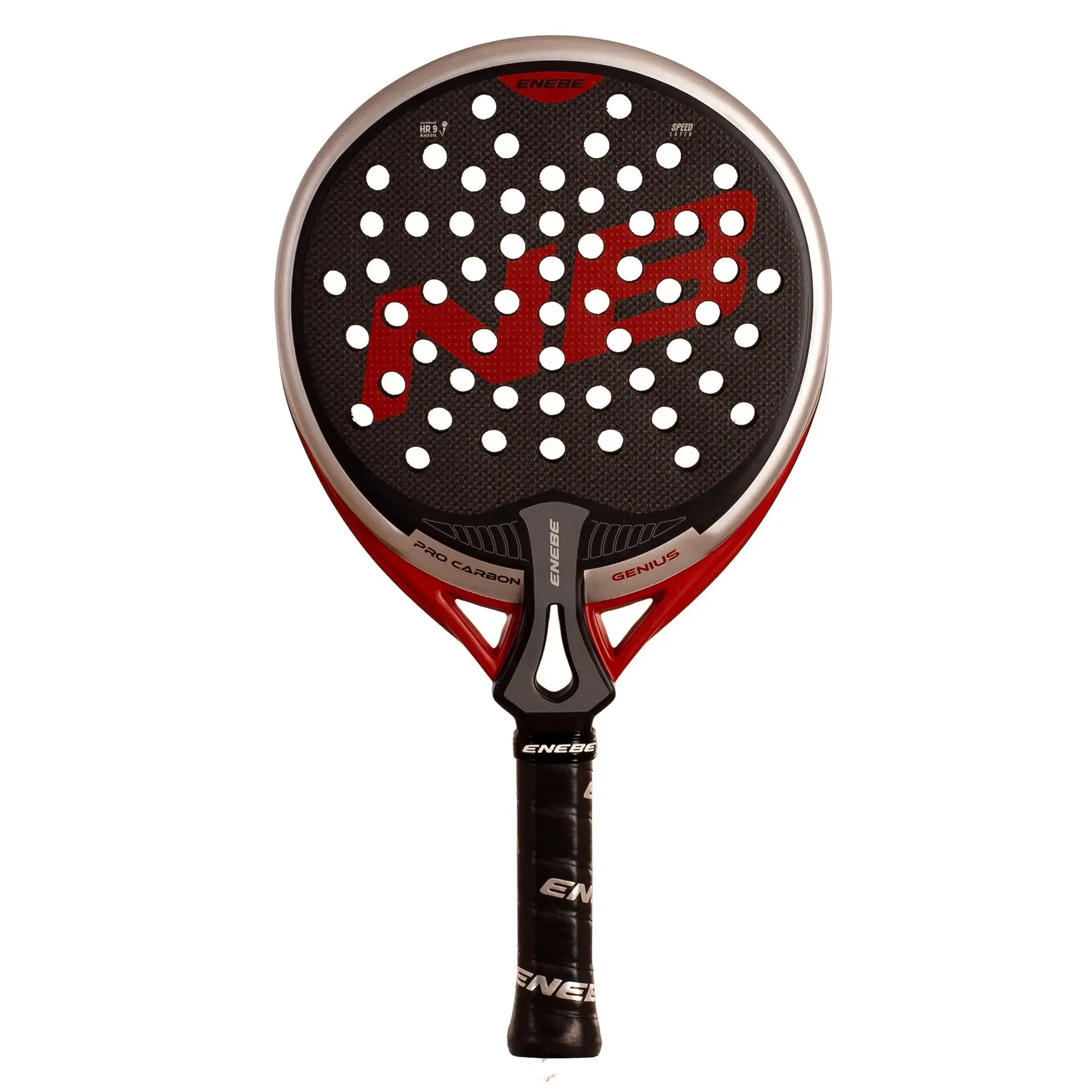 Vista delantera pala de pádel Enebe Genius Red 2026