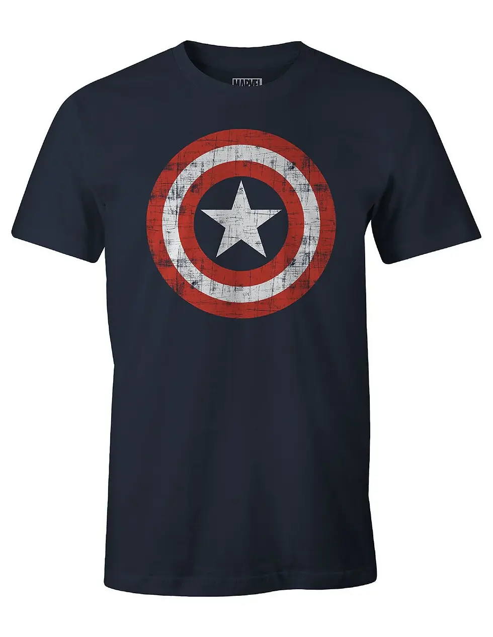 Vista delantera camiseta capitán américa de hombre