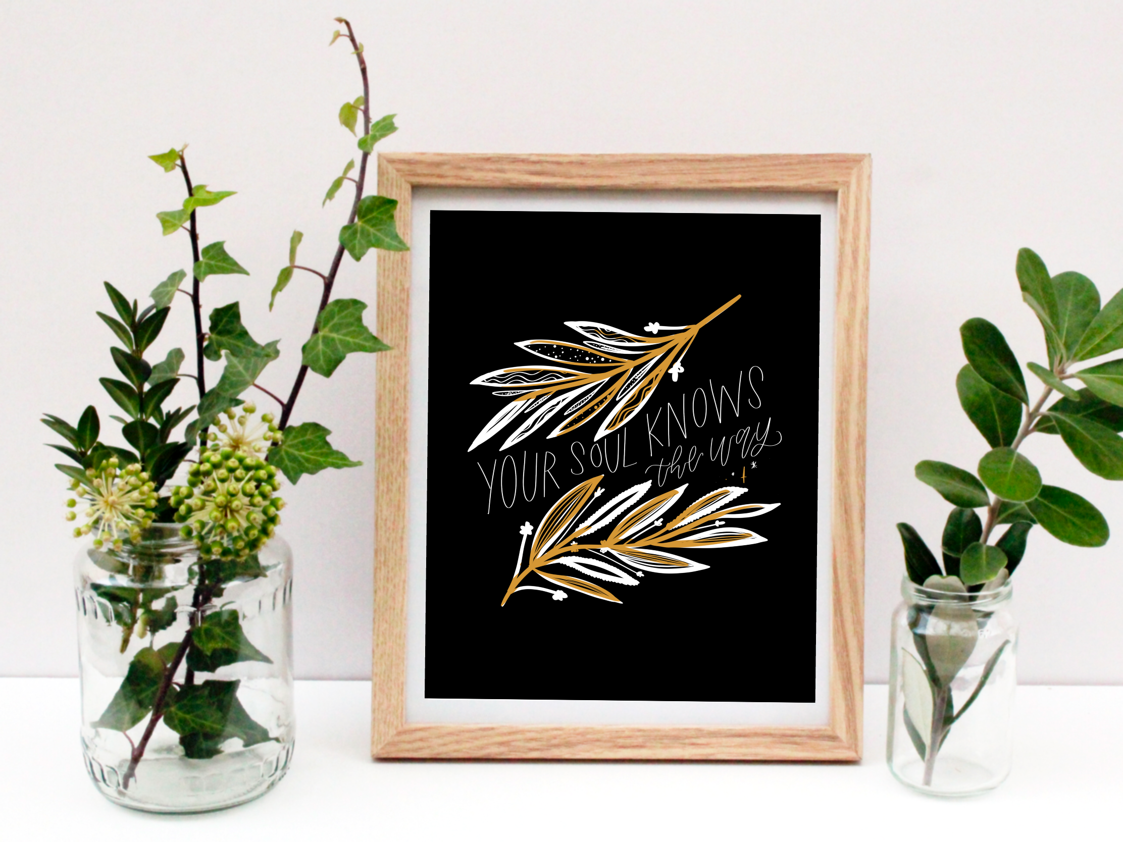 "your soul knows the way" 8x10 digitally hand drawn art print
