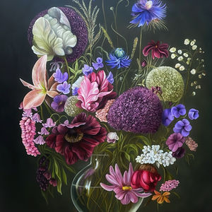 An exuberant floral still life inspired by the Dutch masters.