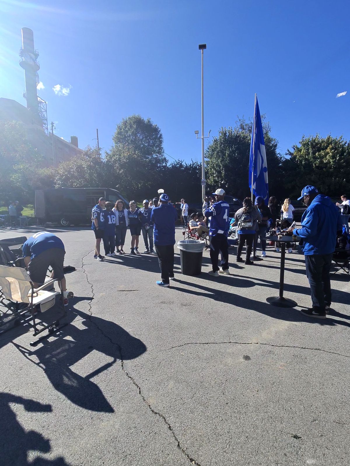We found our way to where the Colts Disciples gather.  It is right in the parking lot for the Indians baseball stadium.