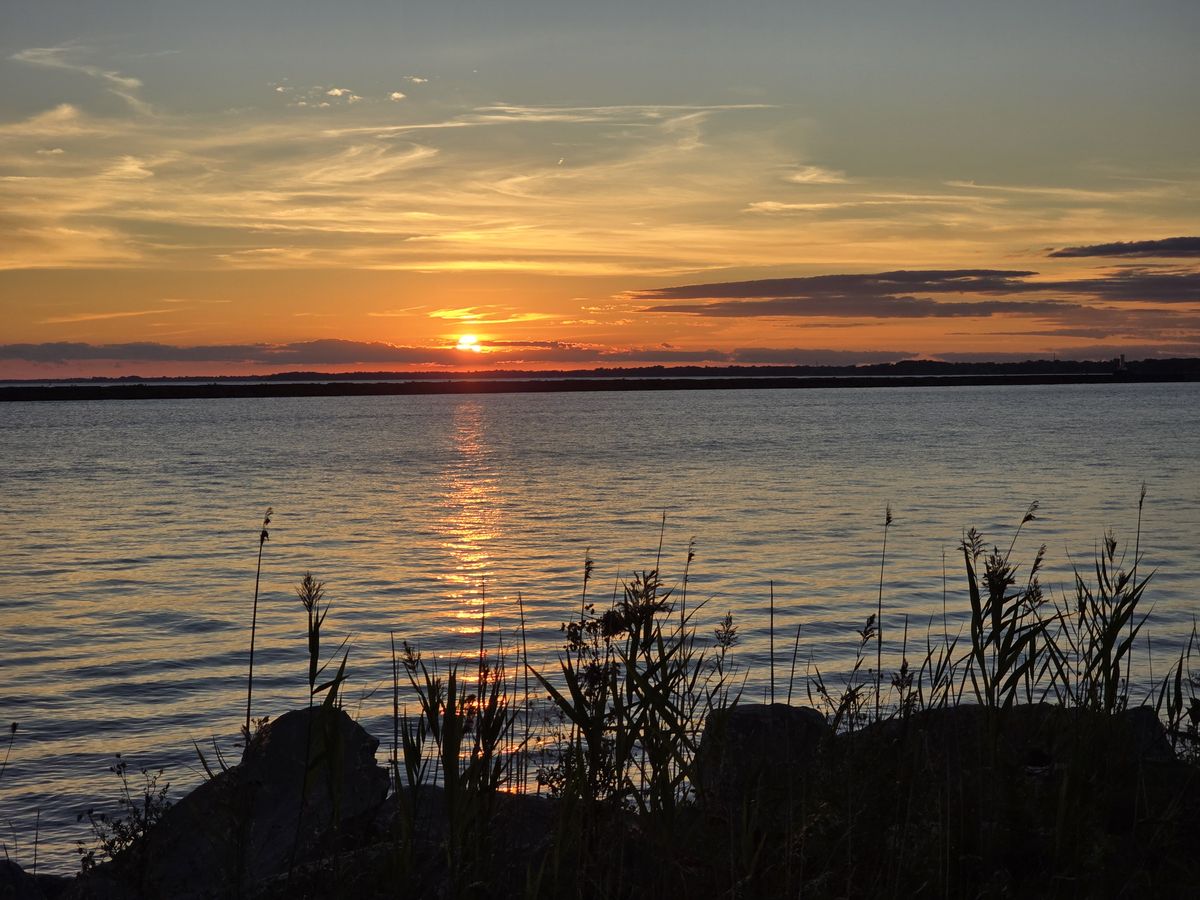 The last color of the day over the river.