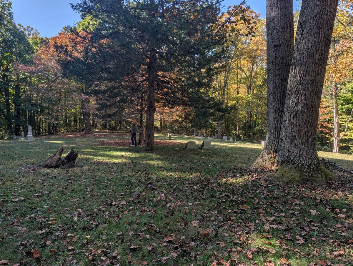 It's a beautiful old cemetery in the woods, and it's a relatively short hike to reach it.