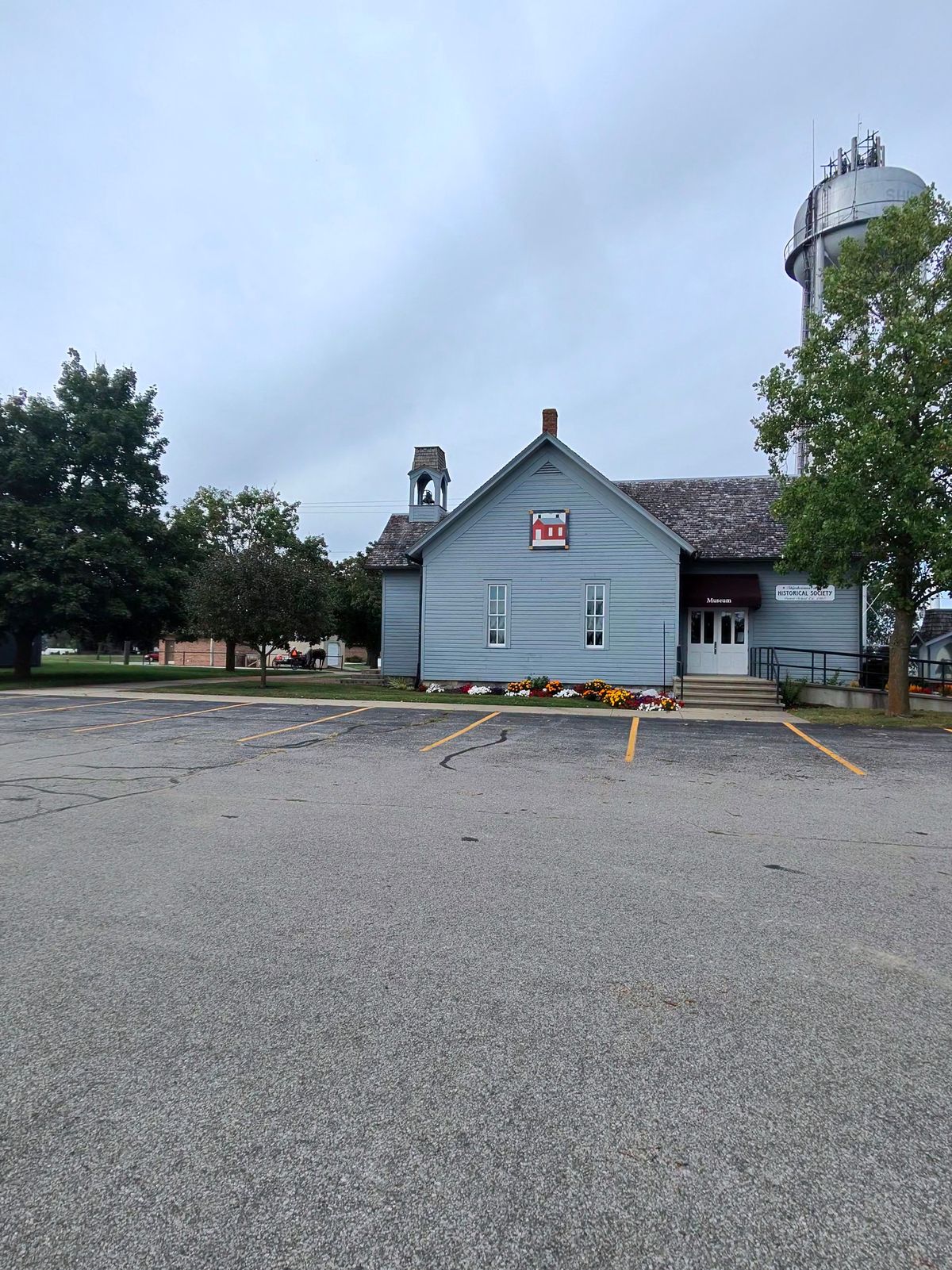 Shipshewana Historical Society is located on one side of the parking lot.