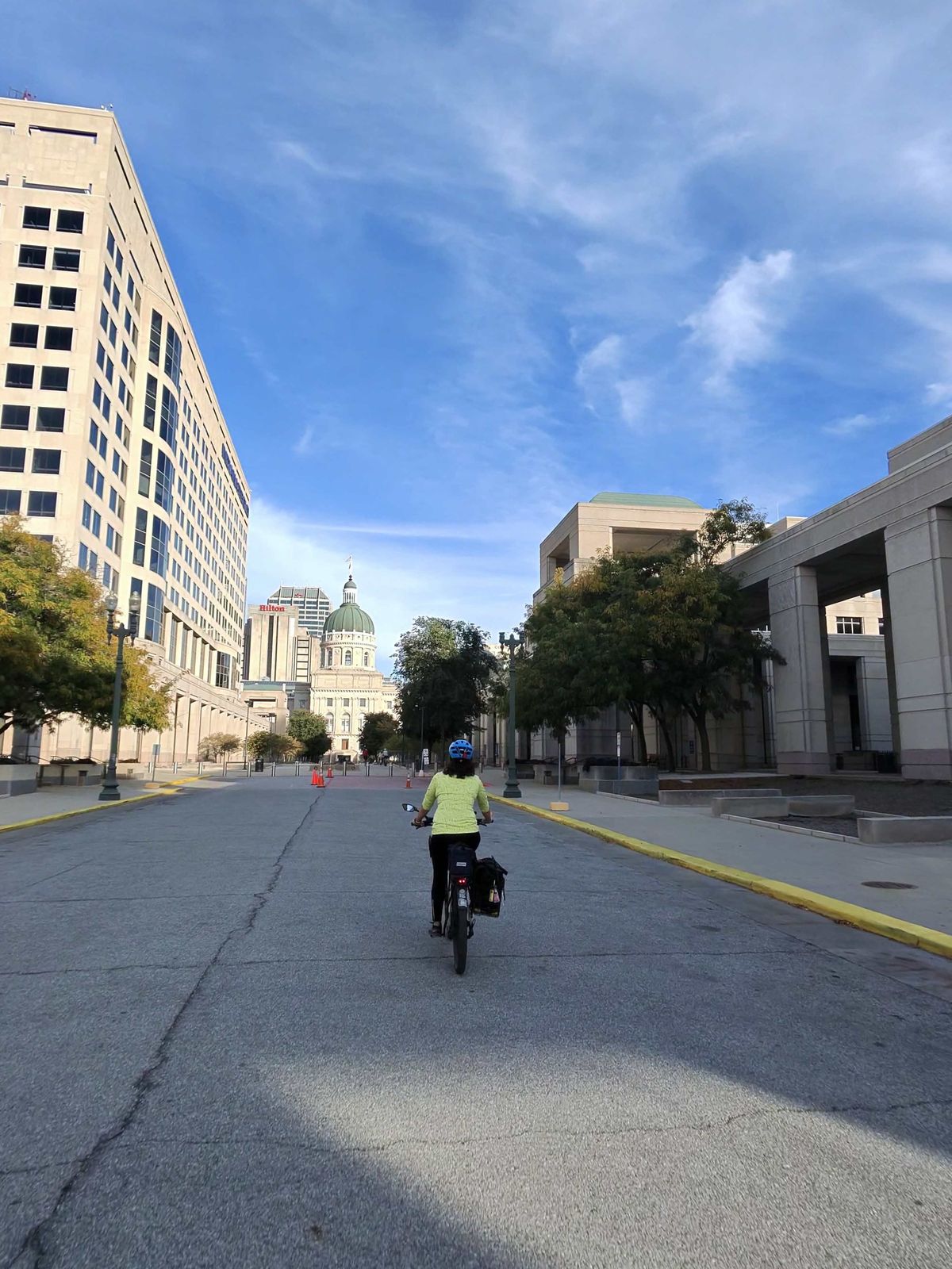 The Capital Building (with dome) in the distance.