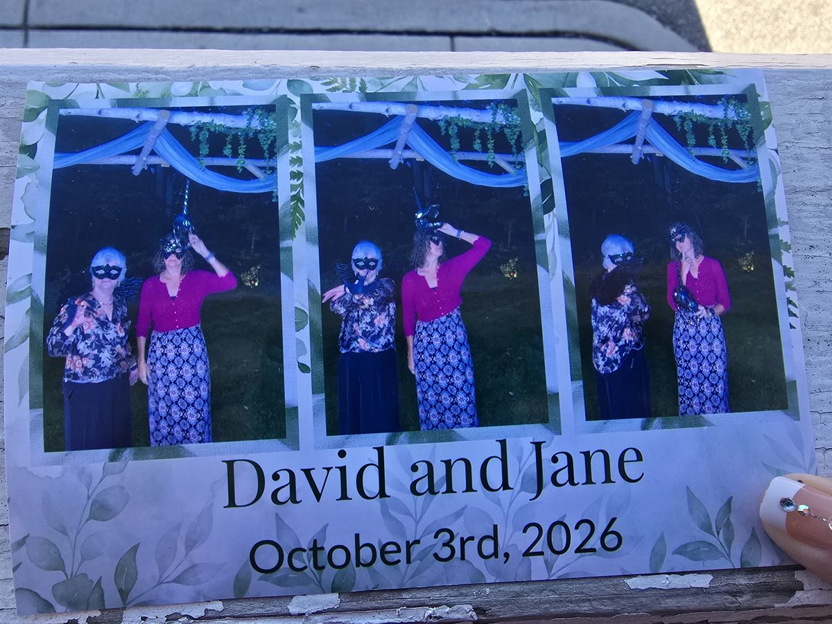 Photo booth results of Cara and friend, Cheryl. Cheryl was holding a raven, and Cara was working with a black iridescent unicorn skull.