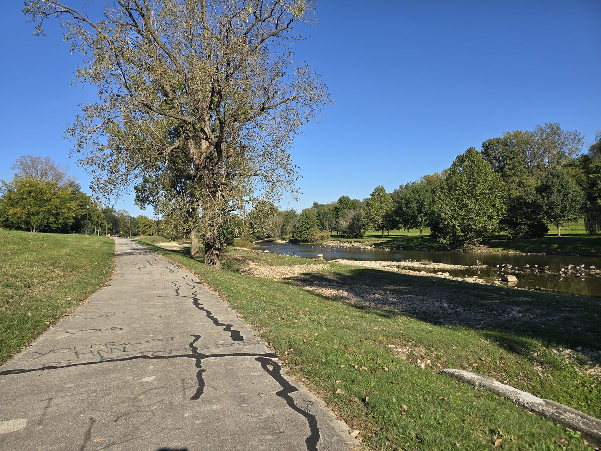 typical scenery. The trail followed the river throughout Muncie.