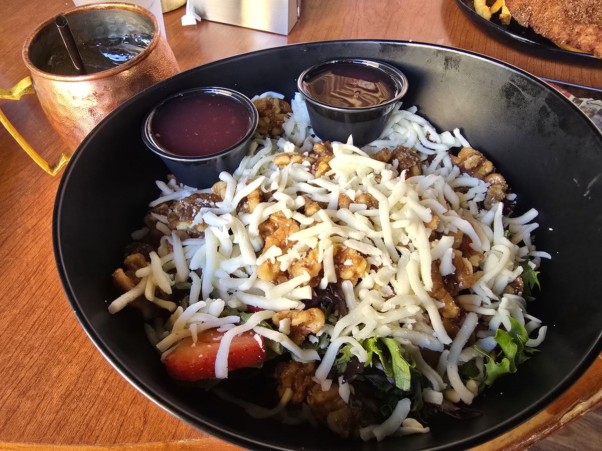 We ended up eating at Red Lion Grog House.  Cara got a walnut salad.
