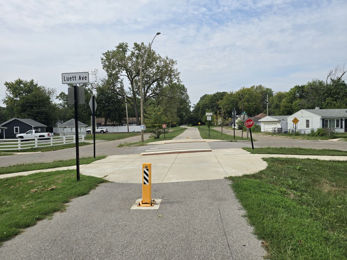 The trail goes through quiet neighborhoods west of downtown.