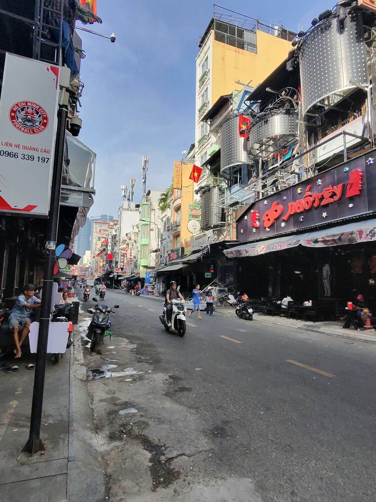 Bui Vien Walking Street during the day when it is not busy.