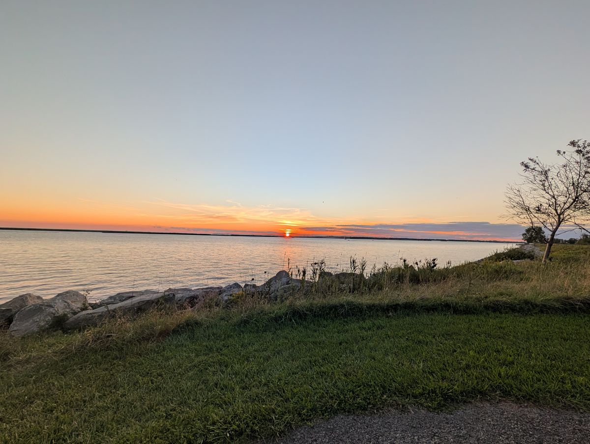 Looking back across the water as the evening settled in.