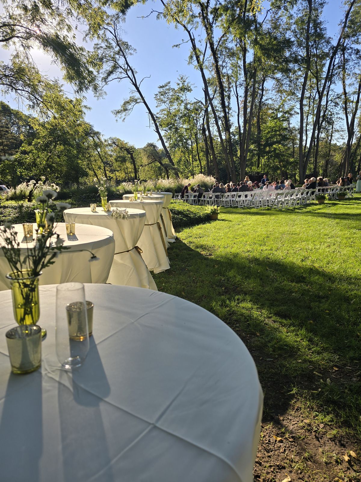 It was a lovely outdoor wedding ceremony.