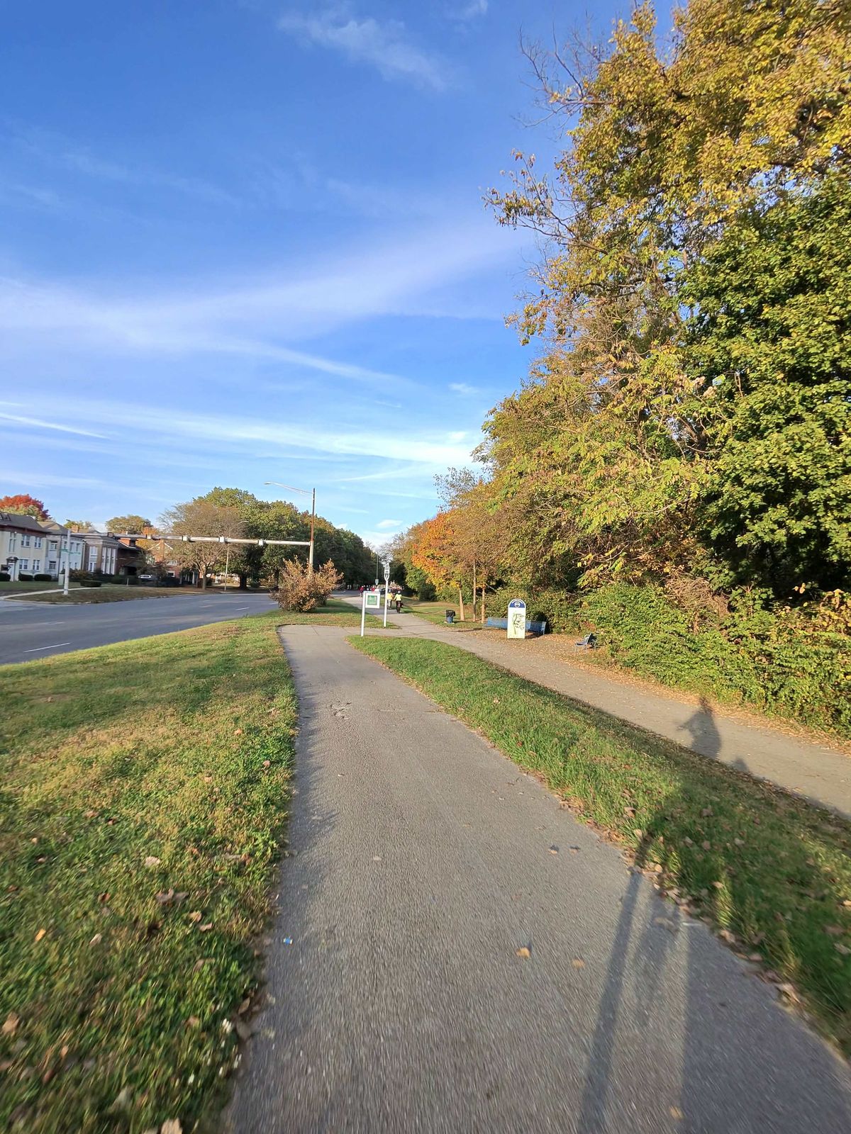 Joining up with the Fall Creek Trail back to Mark's house.