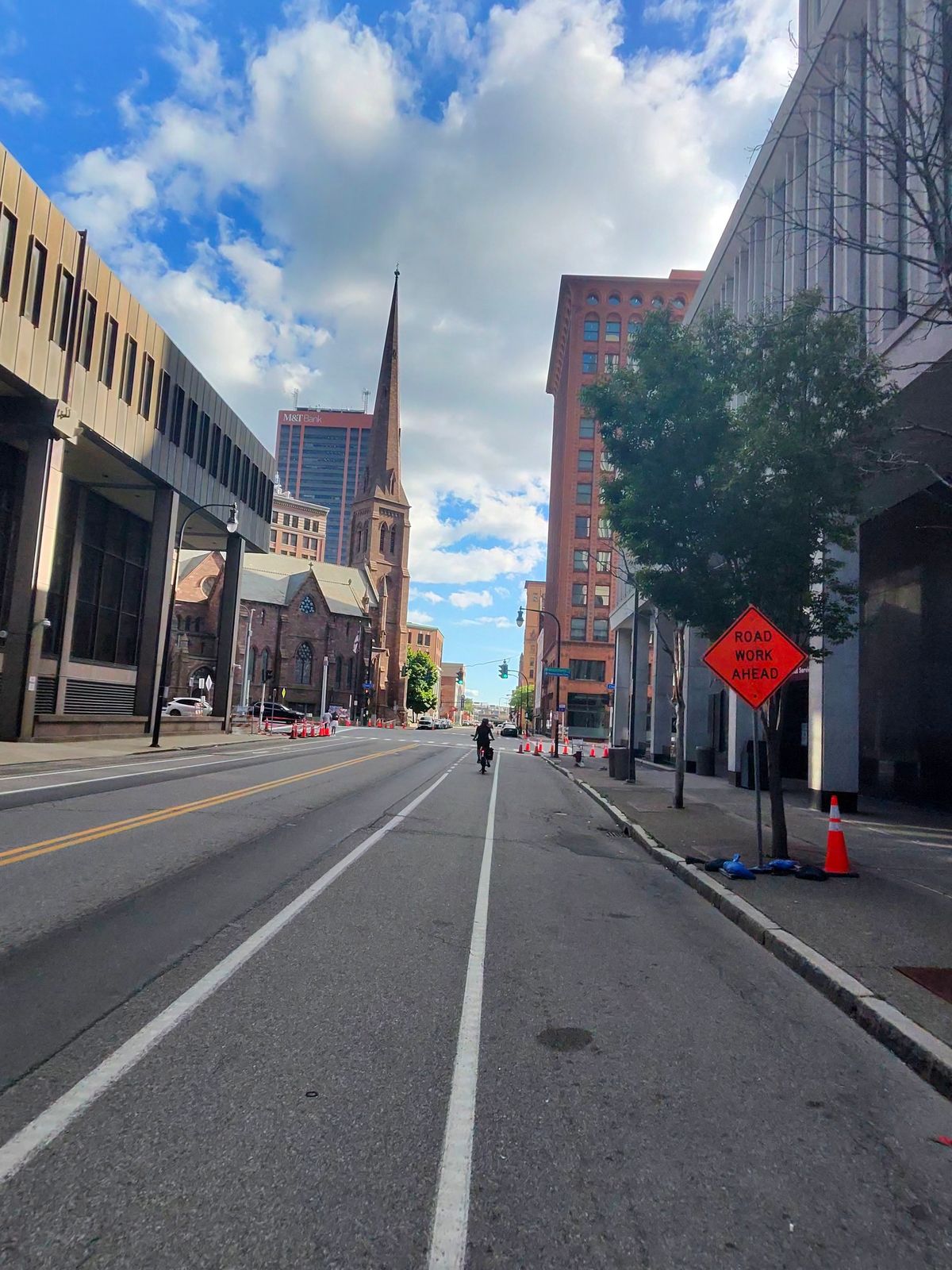 Downtown Buffalo still shows off those older buildings and ornate details as you ride through the city.