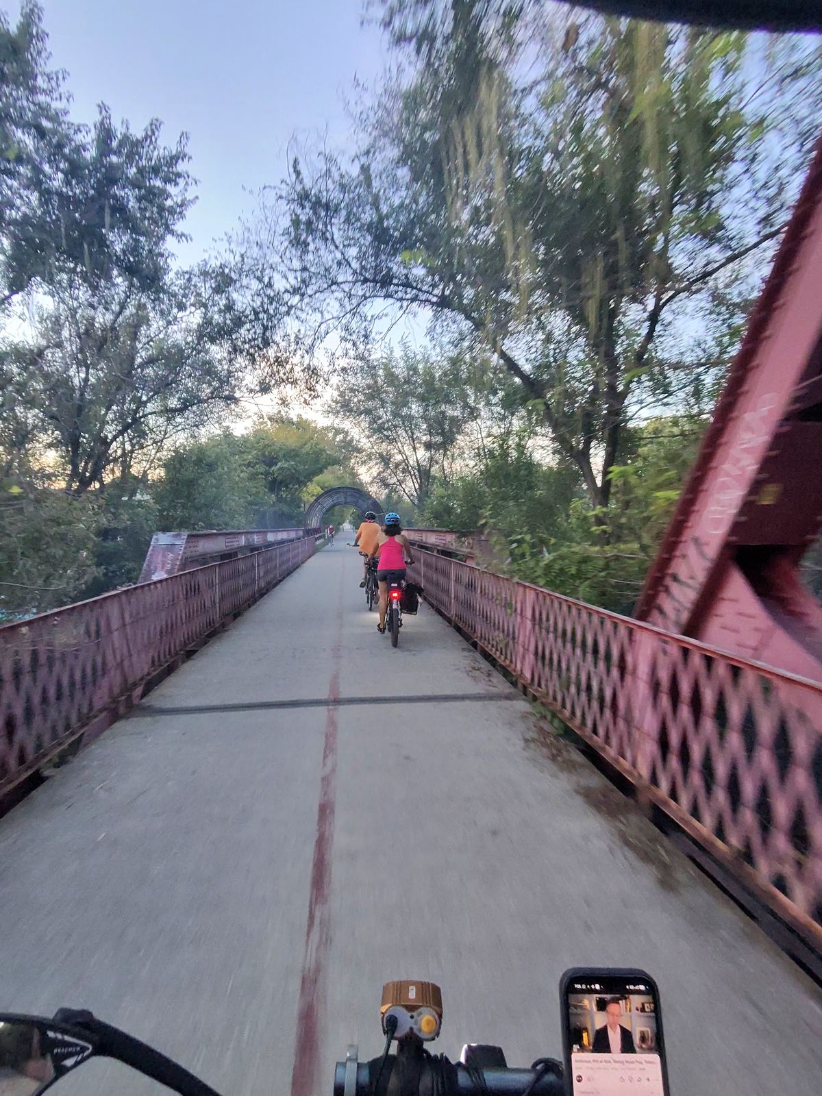 The trail is perfect because the trains already had lots of bridges.