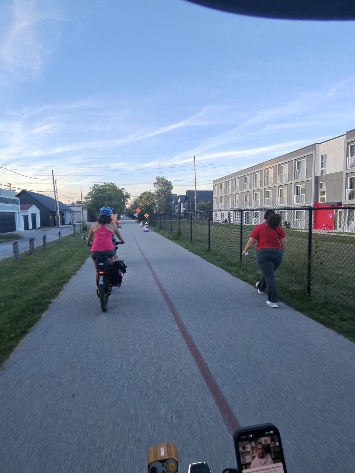 This is one of Indianapolis's rails-to-trails. This one goes 70-plus miles and is straight as an arrow.