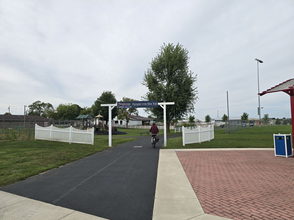 The actual start of the Pumpkin Vine Trail in Shipshewana.