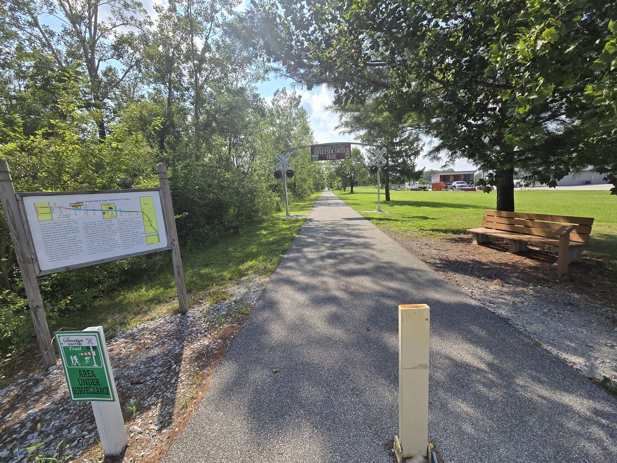 The Cardinal Trail between Marion and Converse, with the small-town Indiana feel that made this ride memorable. This is Sweetser Indiana.