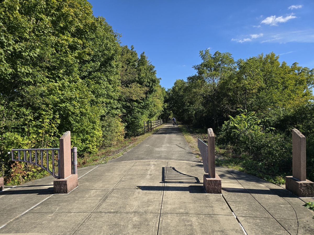 They built this to stop cars from driving on the trail.