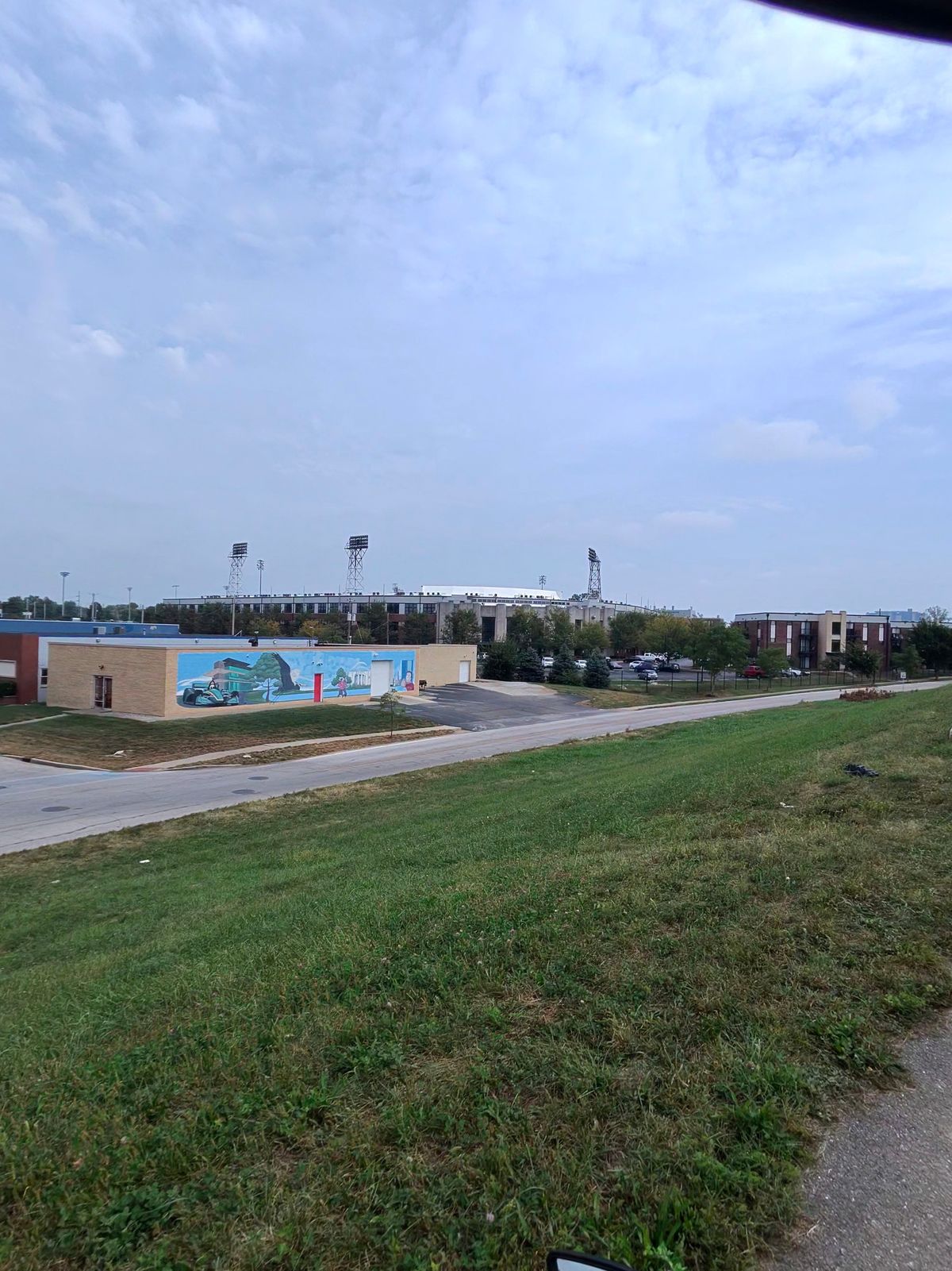 We passed the old baseball stadium that has been turned into apartments.