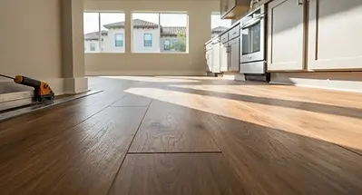 Waterproof luxury vinyl plank installed in downtown Orlando kitchen