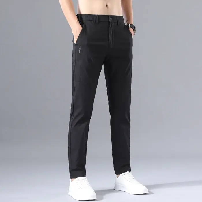 Thumbnail: 2025 Men's Pants Casual Slim Fit Stretch Classic Chino Trouser Male Stretch Elas