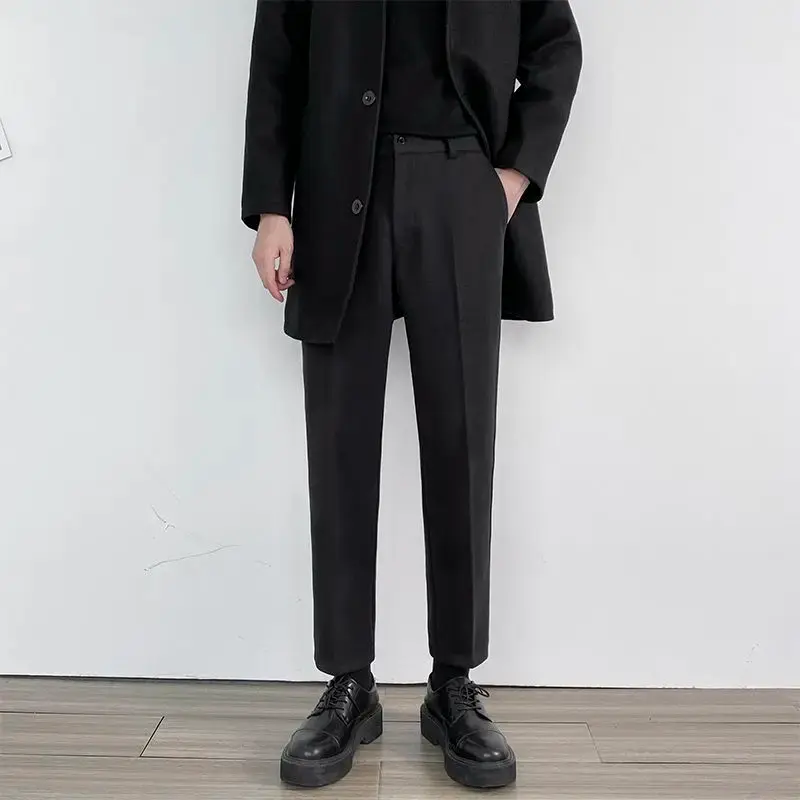 Thumbnail: Khaki Slim Fit Trousers for Men Brown Tressed Man Suits Pants Cheap Summer 2025 