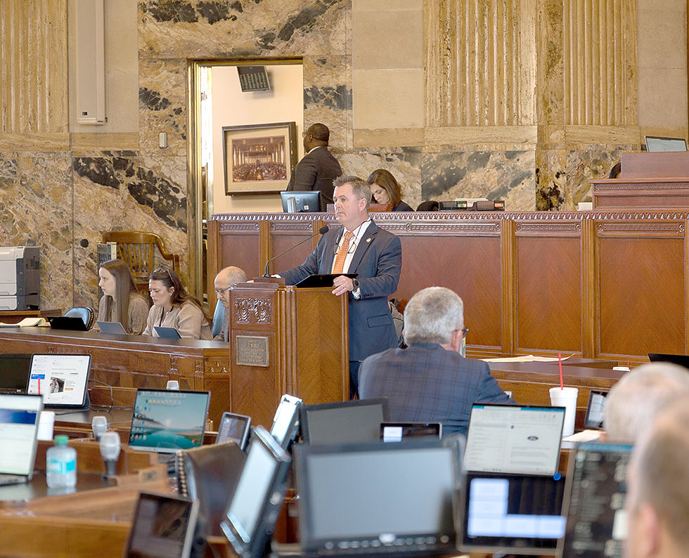 Rep. Gerald "Beau" Beaullieu, R-New Iberia, addresses the House Chamber Wednesday morning.