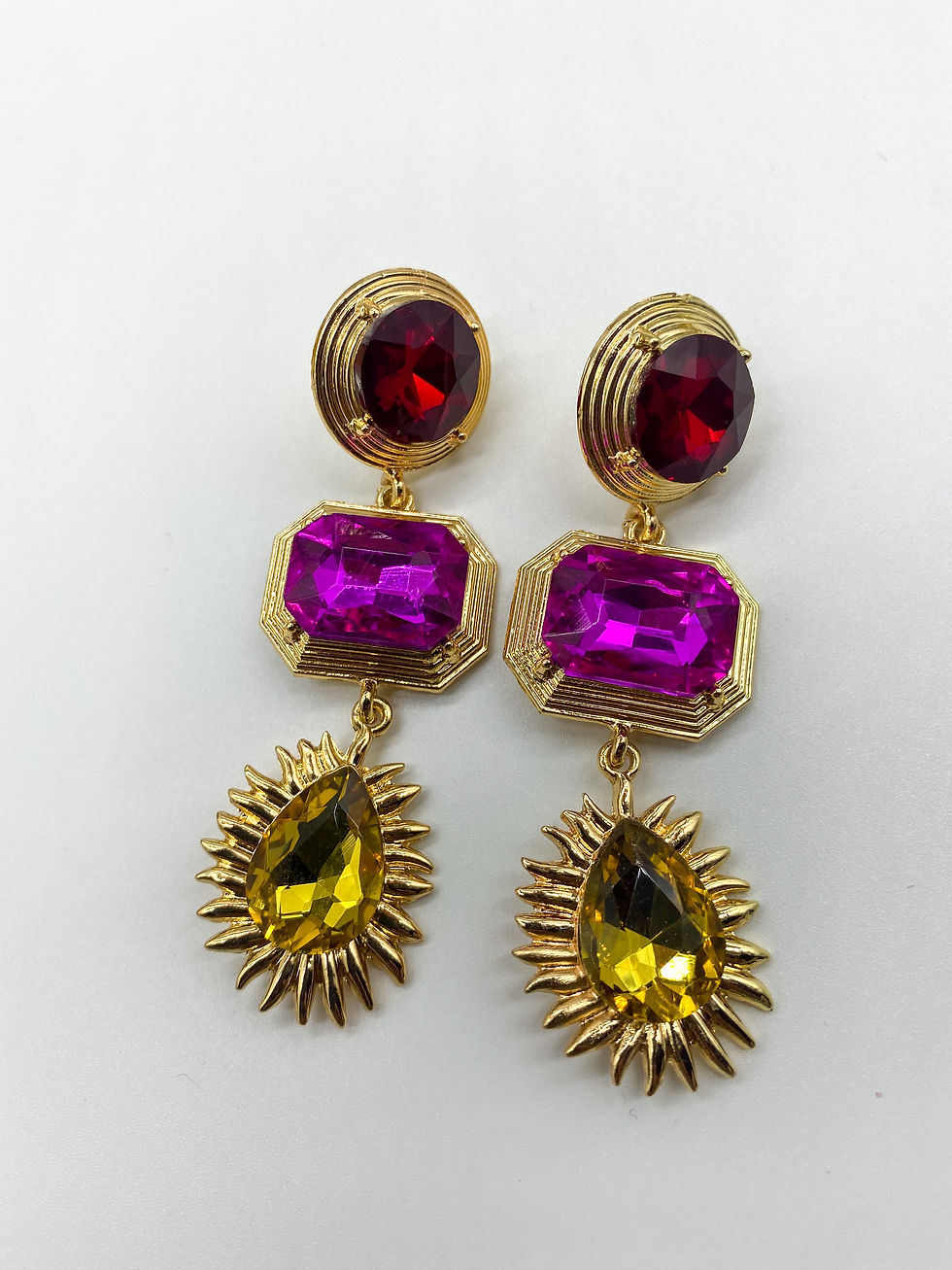 Kelly Earrings - Red, Pink, Orange