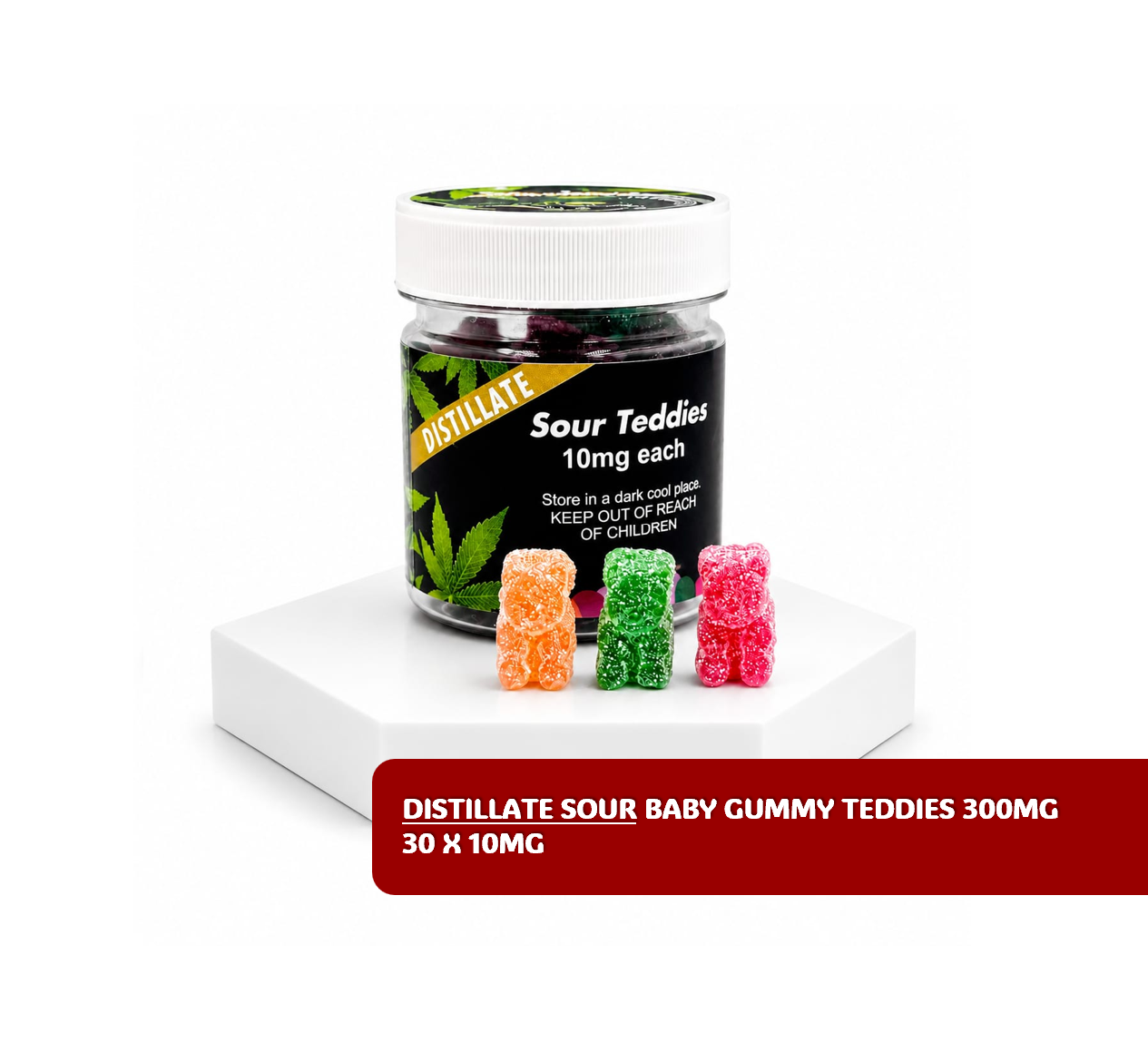 Distillate Sour Baby Gummy TEDDIES - (30) 300mg - THC