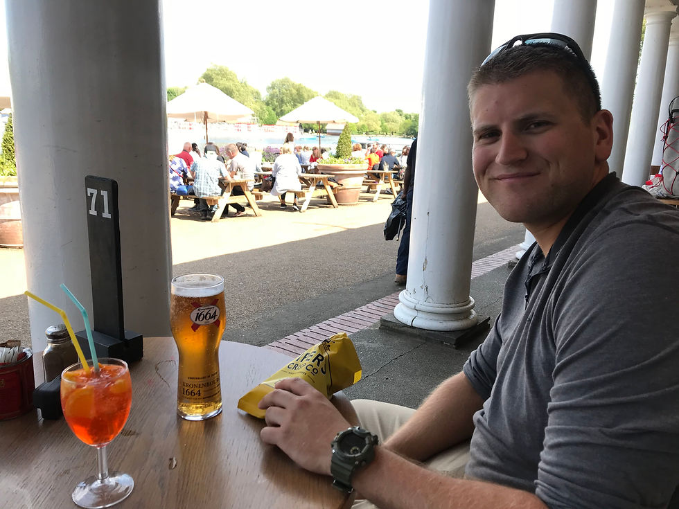 Aperol Spritz, a pint, and some crisps - Lido at Hyde Park