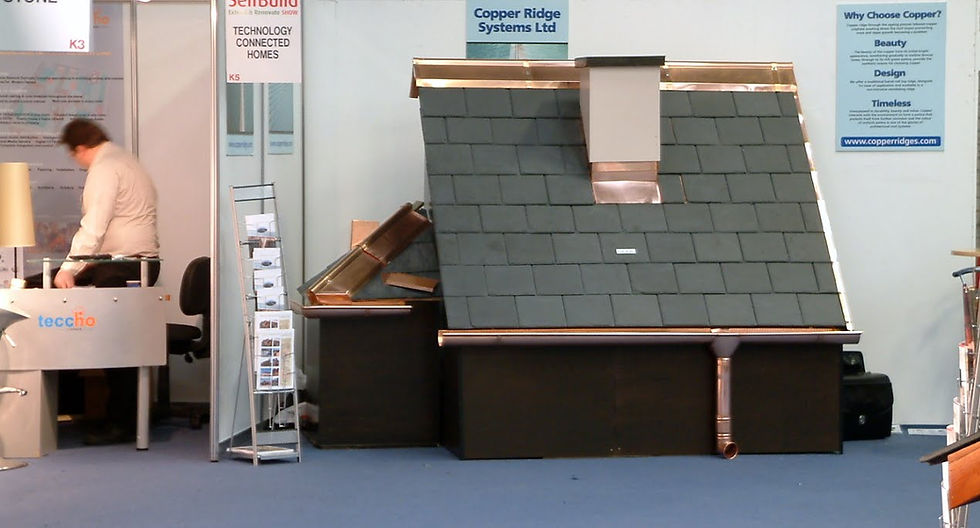 Stuart Penrose copper roofing stand at the Galway Home Building Show in 2004