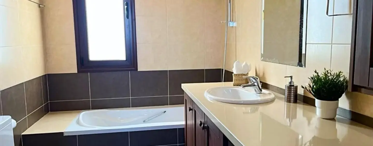 Contemporary bathroom with double vanity