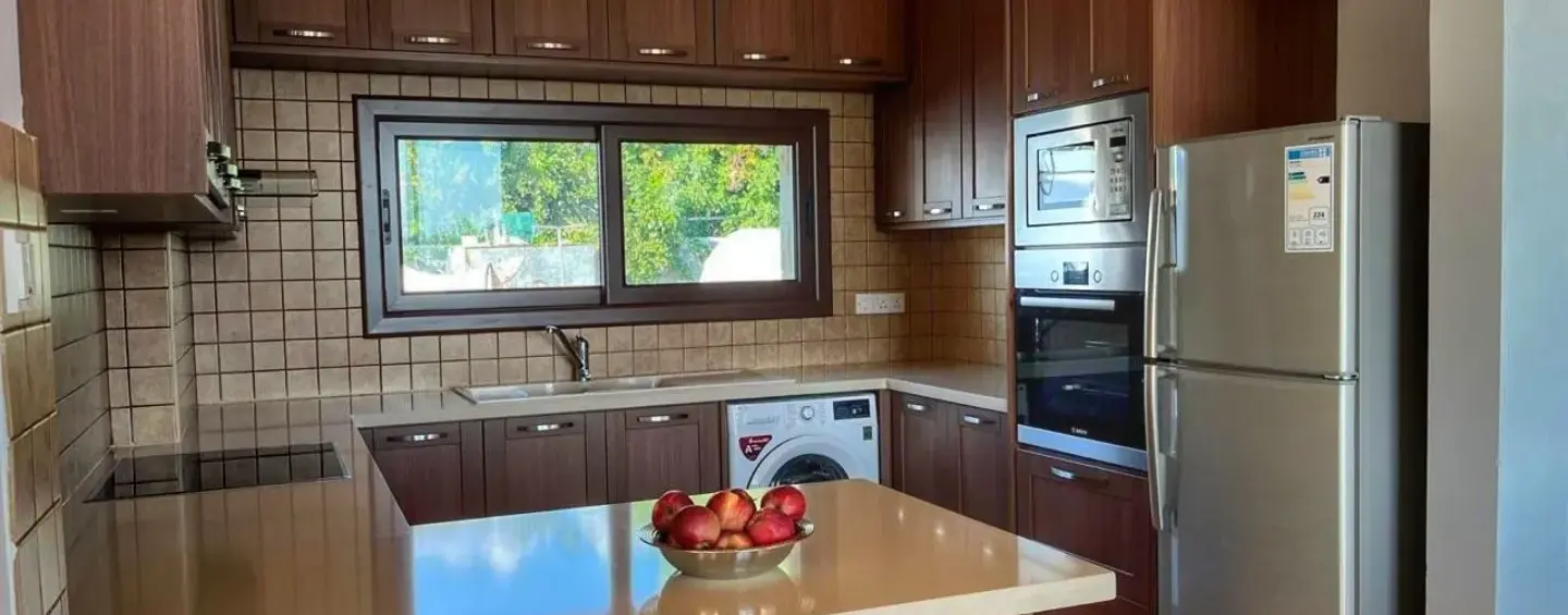 Modern kitchen with wooden cabinetry