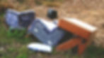 an old couch left in a park