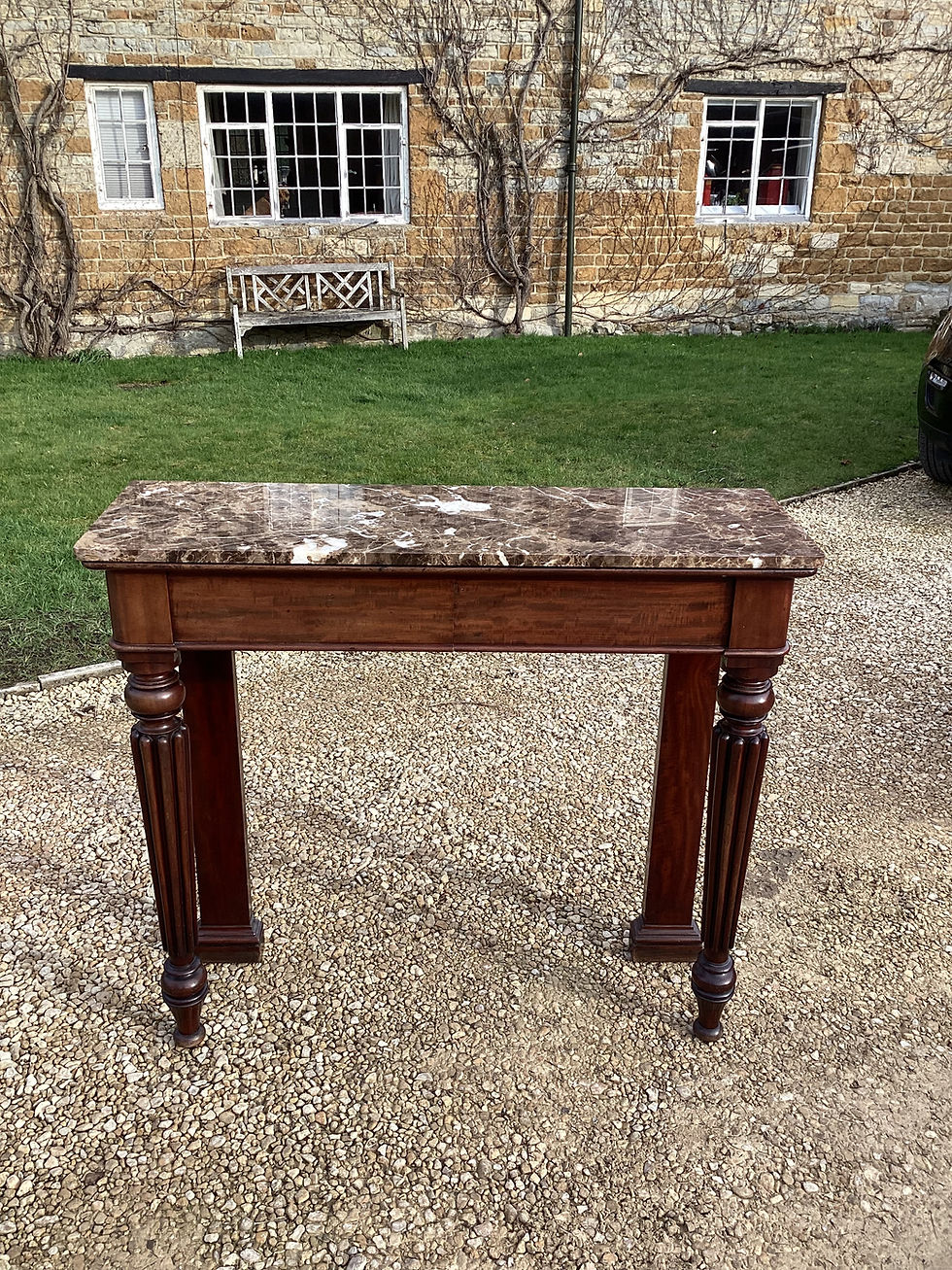 Thumbnail: Regency Mahogany & Marble Console Table