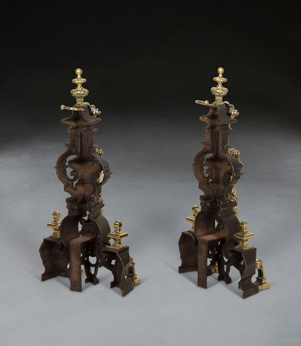 Thumbnail: Pair of 19th Century Cast Iron Andirons or Firedogs