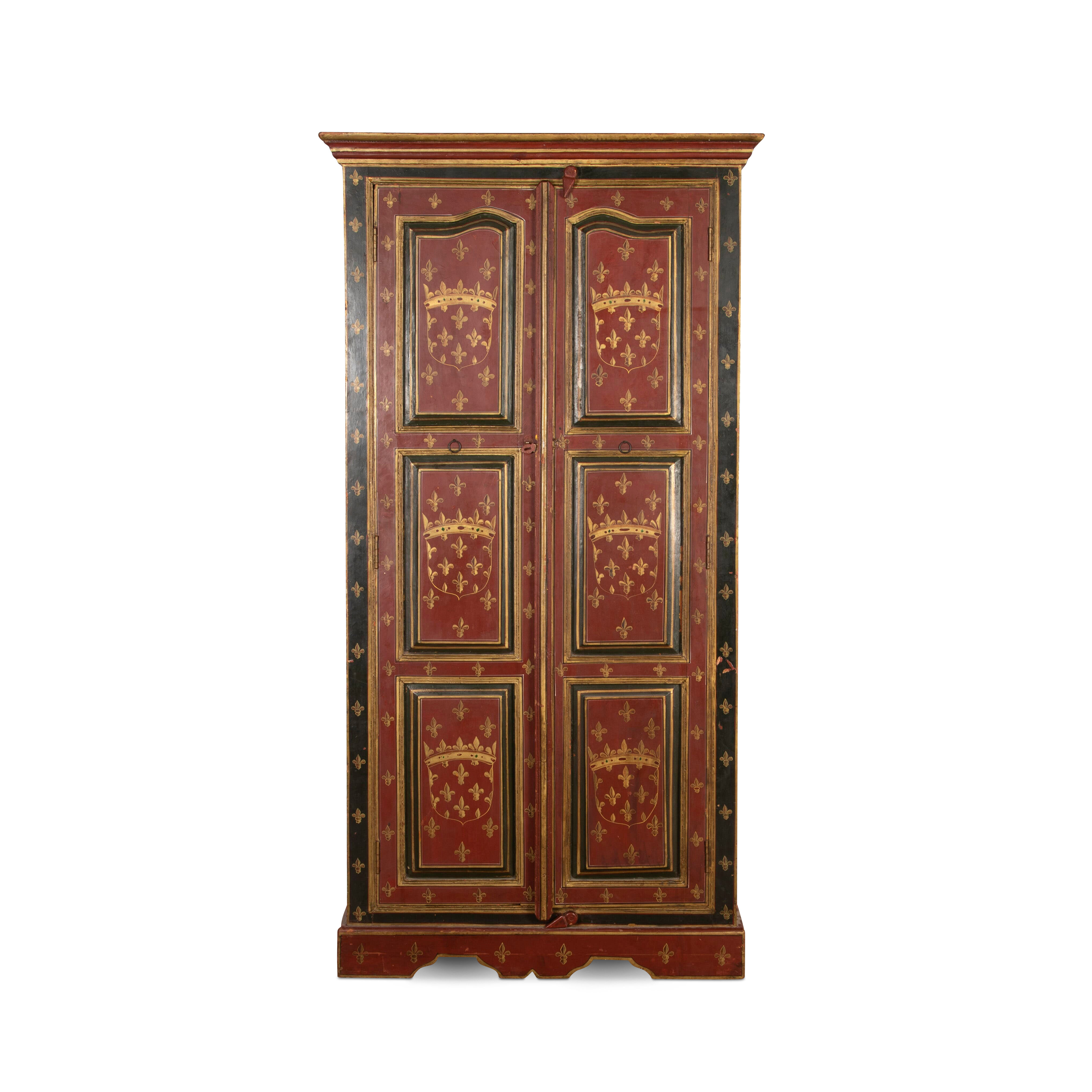 19th Century Painted Hall Cupboard